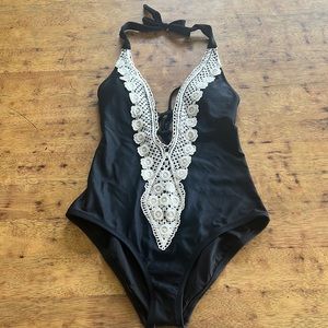 New! Kona Sol crochet front one piece swimsuit